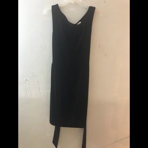 Women’s Black Velvet Dress with Ribbon as Belt